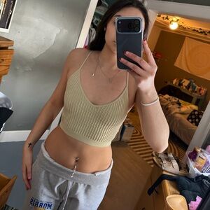 Target Beige Knit Crop Top